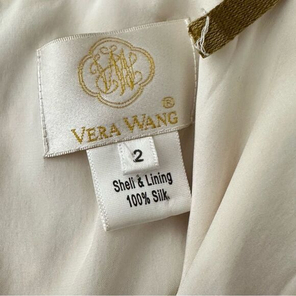 Vera Wang Polka Dot Silk Pleated Ruffle Midi Dress | Size 2 - Picture 8 of 9